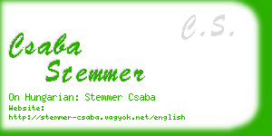 csaba stemmer business card